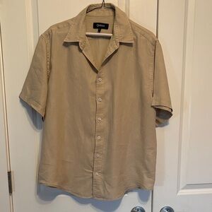 Quince Men's Short-Sleeve Button-Down Shirt in Tan